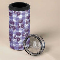 Purple Palaka Hawaii 4 in 1 Can Cooler Tumbler Hawaiian Lehua Blossoms LT05 - Polynesian Pride