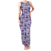 Purple Palaka Hawaii Family Matching Tank Maxi Dress and Hawaiian Shirt Hawaiian Lehua Blossoms