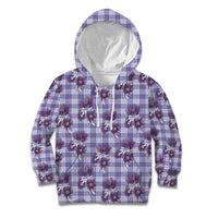 Purple Palaka Hawaii Kid Hoodie Hawaiian Lehua Blossoms LT05 Hoodie Purple - Polynesian Pride