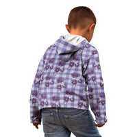 Purple Palaka Hawaii Kid Hoodie Hawaiian Lehua Blossoms LT05 - Polynesian Pride