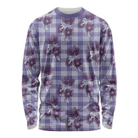 Purple Palaka Hawaii Long Sleeve Shirt Hawaiian Lehua Blossoms LT05 Unisex Purple - Polynesian Pride