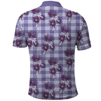 Purple Palaka Hawaii Polo Shirt Hawaiian Lehua Blossoms LT05 - Polynesian Pride