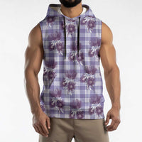 Purple Palaka Hawaii Sleeveless Hoodie Hawaiian Lehua Blossoms LT05 - Polynesian Pride