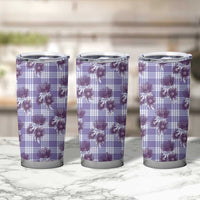 Purple Palaka Hawaii Tumbler Cup Hawaiian Lehua Blossoms LT05 - Polynesian Pride