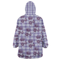 Purple Palaka Hawaii Wearable Blanket Hoodie Hawaiian Lehua Blossoms LT05 - Polynesian Pride