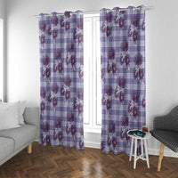 Purple Palaka Hawaii Window Curtain Hawaiian Lehua Blossoms LT05 With Grommets Purple - Polynesian Pride