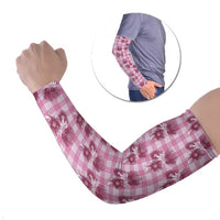 Pink Palaka Hawaii Arm Sleeves Hawaiian Lehua Blossoms LT05 Set of 2 Pink - Polynesian Pride