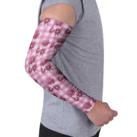 Pink Palaka Hawaii Arm Sleeves Hawaiian Lehua Blossoms LT05 - Polynesian Pride