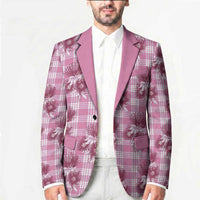 Pink Palaka Hawaii Blazer Hawaiian Lehua Blossoms LT05 - Polynesian Pride
