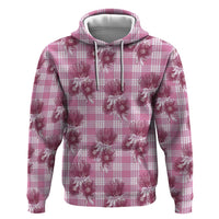 Pink Palaka Hawaii Hoodie Hawaiian Lehua Blossoms LT05 Pullover Hoodie Pink - Polynesian Pride