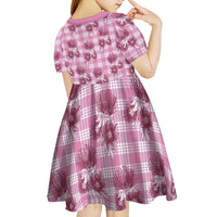 Pink Palaka Hawaii Kid Short Sleeve Dress Hawaiian Lehua Blossoms LT05 - Polynesian Pride