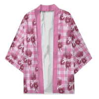 Pink Palaka Hawaii Kimono Hawaiian Lehua Blossoms LT05 Unisex Pink - Polynesian Pride