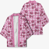 Pink Palaka Hawaii Kimono Hawaiian Lehua Blossoms LT05 - Polynesian Pride