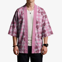 Pink Palaka Hawaii Kimono Hawaiian Lehua Blossoms LT05 - Polynesian Pride