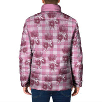 Pink Palaka Hawaii Padded Jacket Hawaiian Lehua Blossoms LT05 - Polynesian Pride