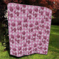 Pink Palaka Hawaii Quilt Hawaiian Lehua Blossoms LT05 - Polynesian Pride