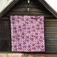 Pink Palaka Hawaii Quilt Hawaiian Lehua Blossoms LT05 - Polynesian Pride