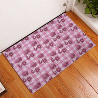 Pink Palaka Hawaii Rubber Doormat Hawaiian Lehua Blossoms LT05 - Polynesian Pride