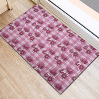 Pink Palaka Hawaii Rubber Doormat Hawaiian Lehua Blossoms LT05 - Polynesian Pride