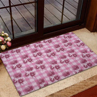 Pink Palaka Hawaii Rubber Doormat Hawaiian Lehua Blossoms LT05 - Polynesian Pride
