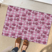 Pink Palaka Hawaii Rubber Doormat Hawaiian Lehua Blossoms LT05 - Polynesian Pride