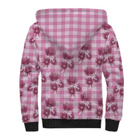 Pink Palaka Hawaii Sherpa Hoodie Hawaiian Lehua Blossoms LT05 - Polynesian Pride
