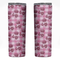 Pink Palaka Hawaii Skinny Tumbler Hawaiian Lehua Blossoms LT05 Pink - Polynesian Pride