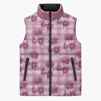 Pink Palaka Hawaii Sleeveless Puffer Jacket Hawaiian Lehua Blossoms LT05 Unisex Pink - Polynesian Pride