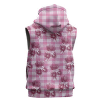 Pink Palaka Hawaii Sleeveless Zip Hoodie Hawaiian Lehua Blossoms LT05 - Polynesian Pride