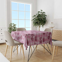 Pink Palaka Hawaii Tablecloth Hawaiian Lehua Blossoms LT05 - Polynesian Pride