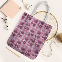 Pink Palaka Hawaii Tote Bag Hawaiian Lehua Blossoms LT05 White Strap One Size Pink - Polynesian Pride