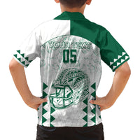 Custom Hawaii Football Family Matching Long Sleeve Bodycon Dress and Hawaiian Shirt Rainbow Warriors Kakau Pattern LT05 - Polynesian Pride