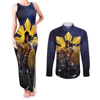 Philippines The First Hero Couples Matching Tank Maxi Dress and Long Sleeve Button Shirt Lapu Lapu Know Your Roots