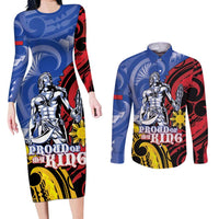 Philippines Lapu-Lapu Couples Matching Long Sleeve Bodycon Dress and Long Sleeve Button Shirt Proud Of My King