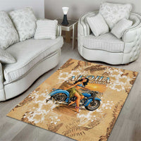 Aloha Hawaii Biker Area Rug Ride To Paradise