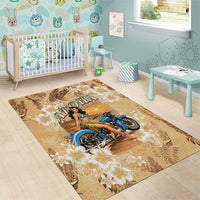 Aloha Hawaii Biker Area Rug Ride To Paradise