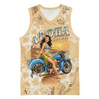 Aloha Hawaii Biker Basketball Jersey Ride To Paradise LT05 Unisex Beige - Polynesian Pride