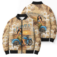 Aloha Hawaii Biker Bomber Puffer Jacket Ride To Paradise LT05 - Polynesian Pride