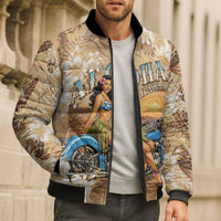 Aloha Hawaii Biker Bomber Puffer Jacket Ride To Paradise LT05 - Polynesian Pride