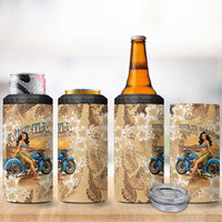 Aloha Hawaii Biker 4 in 1 Can Cooler Tumbler Ride To Paradise