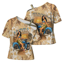 Aloha Hawaii Biker Cross Shoulder Shirt Ride To Paradise LT05 - Polynesian Pride
