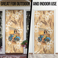 Aloha Hawaii Biker Door Cover Ride To Paradise LT05 - Polynesian Pride
