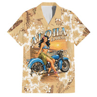 Aloha Hawaii Biker Family Matching Short Sleeve Bodycon Dress and Hawaiian Shirt Ride To Paradise