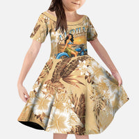 Aloha Hawaii Biker Kid Short Sleeve Dress Ride To Paradise LT05 KID Beige - Polynesian Pride