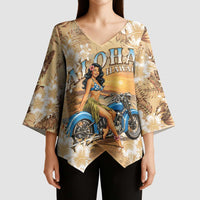 Aloha Hawaii Biker Kimono Sleeve Blouse Ride To Paradise LT05 - Polynesian Pride