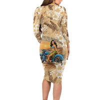 Aloha Hawaii Biker Long Sleeve Bodycon Dress Ride To Paradise LT05 - Polynesian Pride
