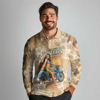 Aloha Hawaii Biker Long Sleeve Polo Shirt Ride To Paradise LT05 - Polynesian Pride