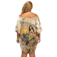 Aloha Hawaii Biker Off Shoulder Short Dress Ride To Paradise