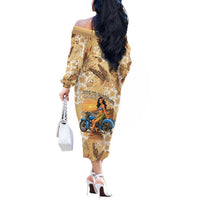Aloha Hawaii Biker Off The Shoulder Long Sleeve Dress Ride To Paradise LT05 - Polynesian Pride
