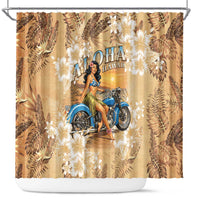 Aloha Hawaii Biker Shower Curtain Ride To Paradise LT05 Beige - Polynesian Pride